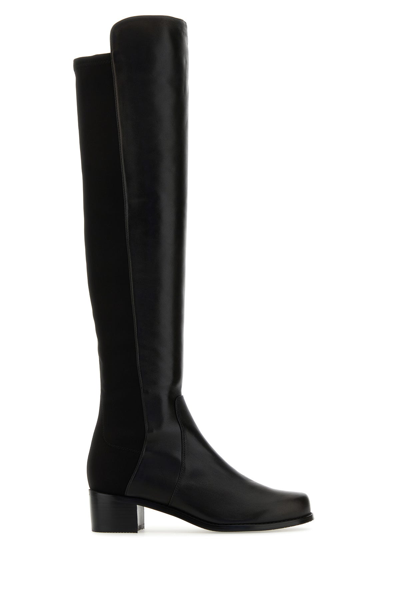 Stuart Weitzman Leather Reserve Boots In Black
