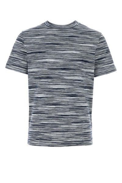 Missoni Striped Knitted Crewneck T In Grey