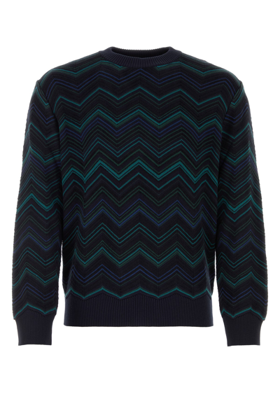 Missoni Chevron Knit Cotton Blend Sweater In Multicoloured