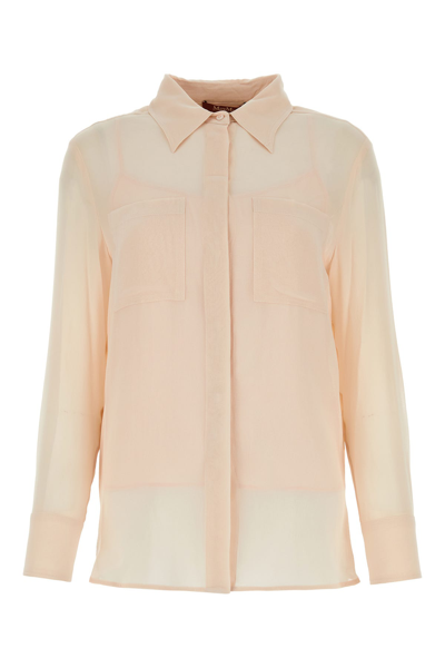 Max Mara Light Pink Silk Orietta Shirt In Pink