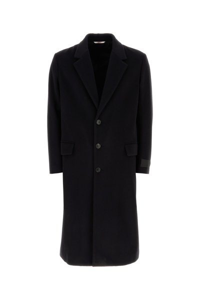 Valentino Velour Coat In Black