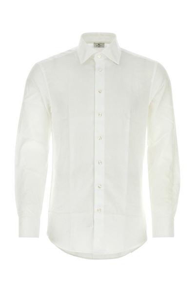Etro Cotton-jacquard Shirt In White