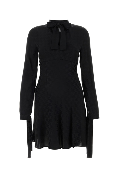 Msgm Black Acetate Blend Dress