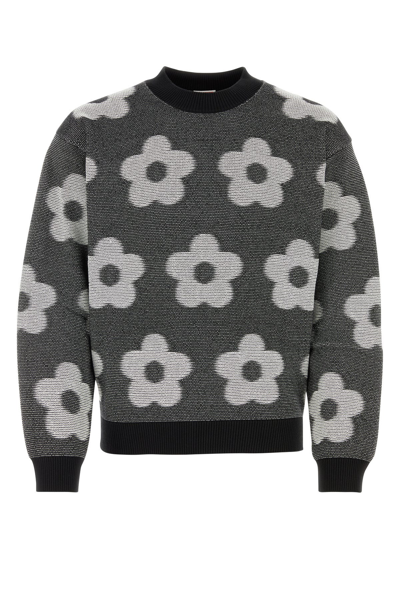 Kenzo Boke Flower-jacquard Cotton Jumper In Black