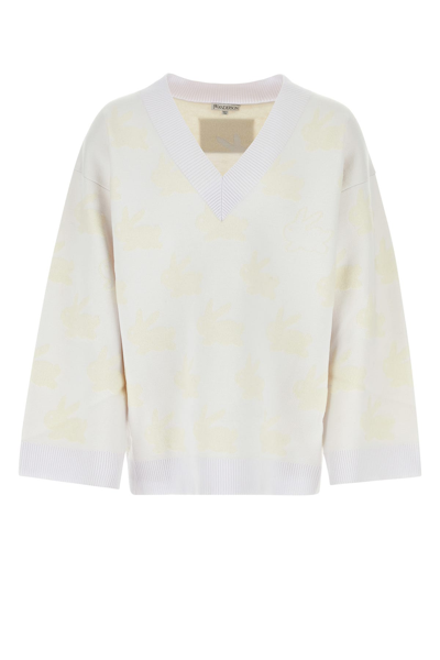 Jw Anderson Rabbit Motif Sweater In Cream