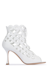 Manolo Blahnik Taralo Pointed Toe Cut-out Leather Pumps