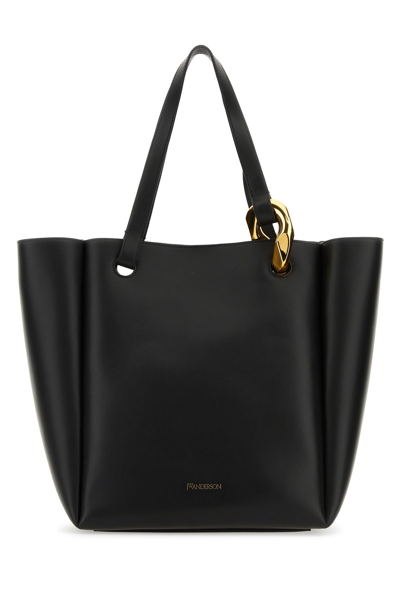Jw Anderson Woman Black Leather Shopping Bag