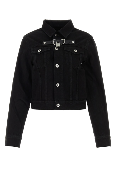 Jw Anderson Padlock Strap Trucker Jacket In Black