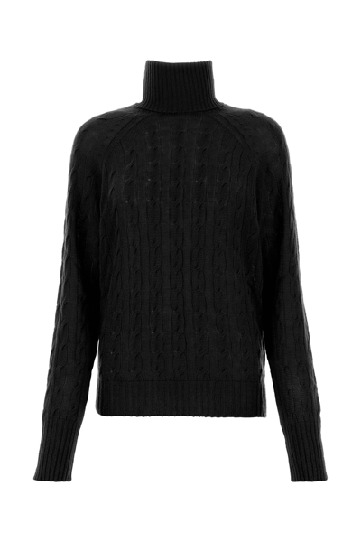 Etro Cable-knit Roll-neck Jumper In Black