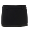 Miu Miu Black Wool Blend Mini Skirt