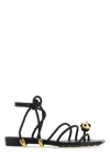 Bottega Veneta Sandali Flat Adam In Pelle Nera Donna