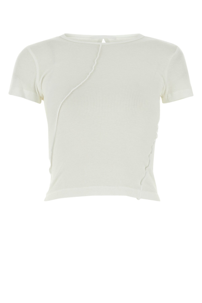 Helmut Lang Twisted Cotton Knitted Top In White
