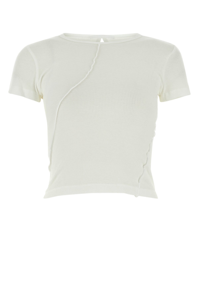 Helmut Lang Twisted Cotton Knitted Top In Pastel