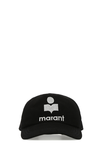 Isabel Marant Logo Embroidered Corduroy Baseball Cap In Black