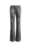 Alberta Ferretti Alberta Ferreti Silver Velvet Wide-leg Pant In Gray