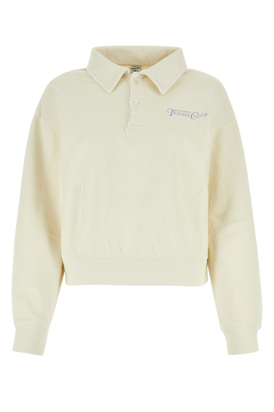 Sporty And Rich Embroidered Cotton-jersey Sweatshirt In Beige
