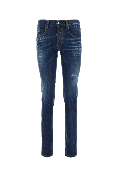 Dsquared2 Stretch Denim Jennifer Jeans In Navy