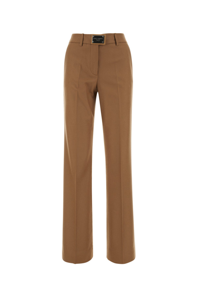 Dolce & Gabbana Camel Wool Pants In Brown