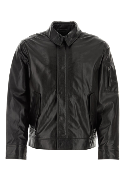 Helmut Lang Leather Jktveg Anti In Black