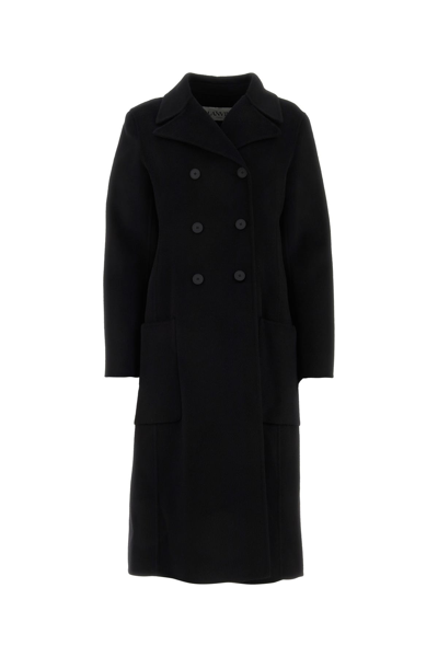 Lanvin Double-breasted Cashmere Coat In Black