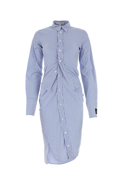 Jw Anderson Blue Printed Stretch Cotton Shirt Dress In Multi
