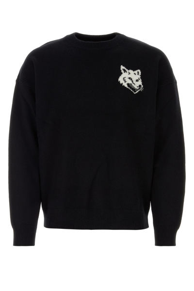 Maison Kitsuné Fox Head Jumper In Black