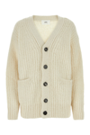 Ami Alexandre Mattiussi Ami Paris Ivory Alpaca Blend Cardigan