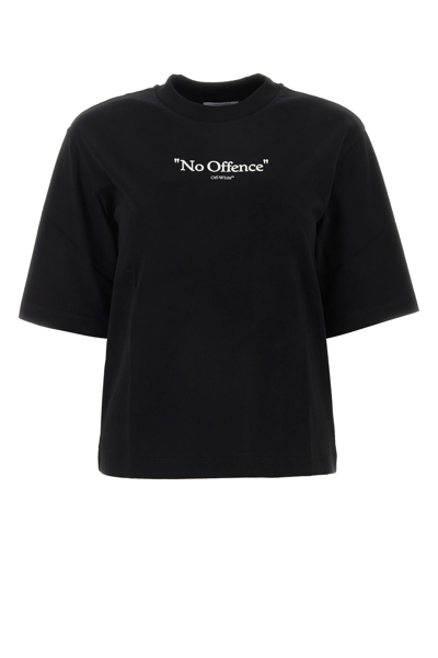 Off-white Slogan-print Cotton T-shirt In Black