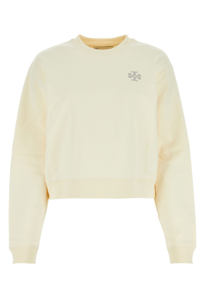 Tory Burch Heavy French Terry Sweatshirt In Ivory