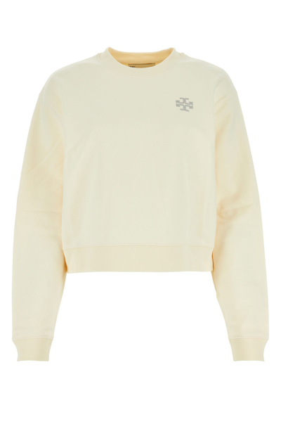 Tory Burch Heavy French Terry Sweatshirt In Cream