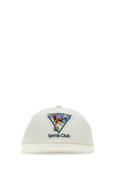 Casablanca Ivory Cotton Baseball Hat In Pastel