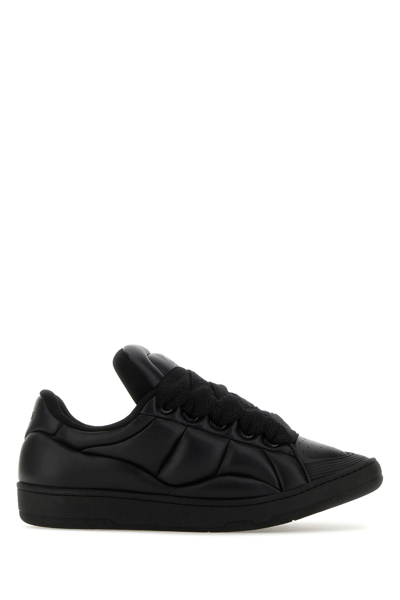 Lanvin Sneakers Curb Xl In Pelle Nera Uomo In Black