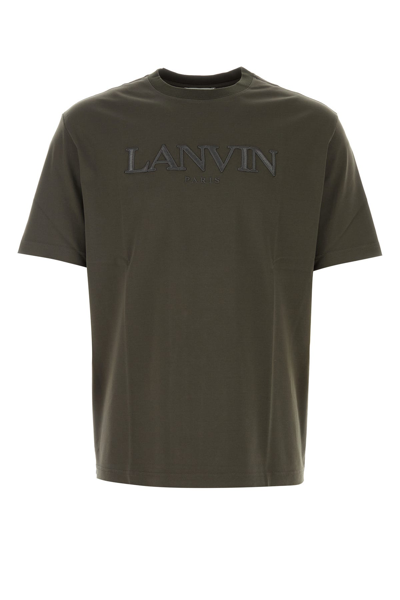 Lanvin Logo Cotton Jersey T-shirt In Brown