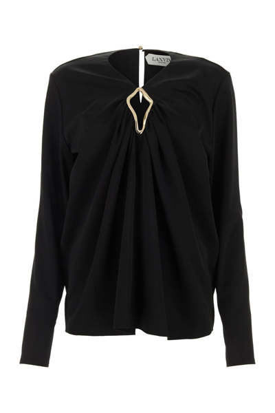 Lanvin Metallic Detail Blouse In Black