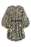 Jil Sander Printed Taffeta Mini Dress W/belt