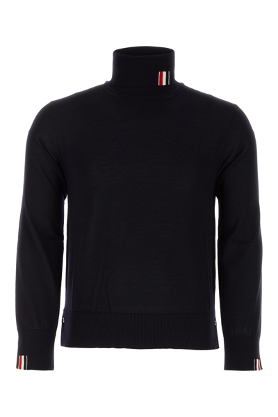 Thom Browne Navy Virgin Wool Jumper In Blue