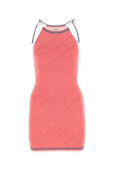 FENDI MINI ABITO IN MISTO VISCOSA ROSA SCURO  DONNA