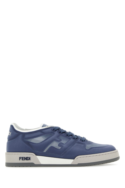 Fendi Match Mesh Low Top Trainers In Blue