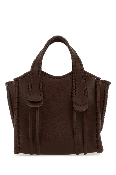 Chloé Small Mony Tote Bag Brown Size Onesize 100% Calf-skin Leather