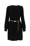 Michael Michael Kors Michael By Michael Kors Black Jacquard Mini Dress