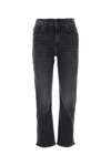 Mother Black Stretch Denim The Ditcher Zip Ankle Jeans In Multi