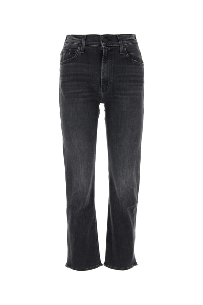 Mother Black Stretch Denim The Ditcher Zip Ankle Jeans In Multi