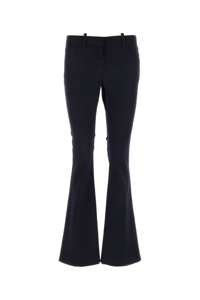 Off-white Mid-rise Flared Trousers In Cobalt Blue