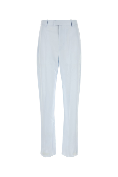 BOTTEGA VENETA PANTALONE IN TWILL AZZURRO PASTELLO DONNA