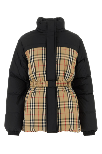 Burberry Down Jacket In Archive Beige Ip Chk