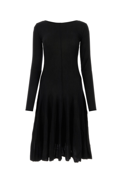 Khaite Scoop-back Virgin-wool Midi Dress In Black