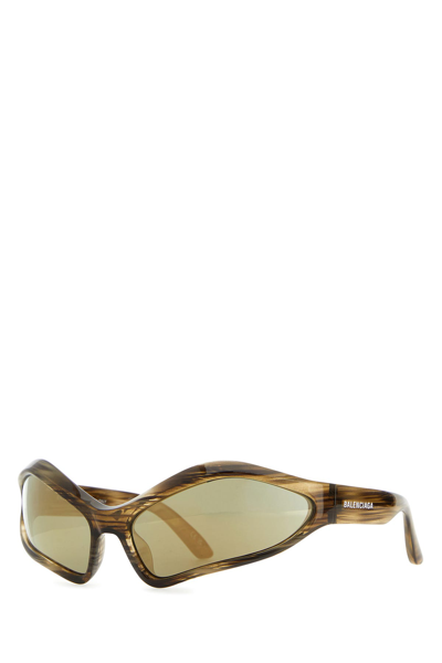 BALENCIAGA BALENCIAGA MULTICOLOR ACETATE FENNEC OVAL SUNGLASSES