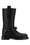 Burberry Strap Detail Leather Boots