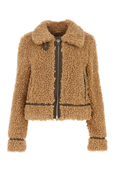 Stand Studio Brown Audrey Faux-shearling Jacket In Beige