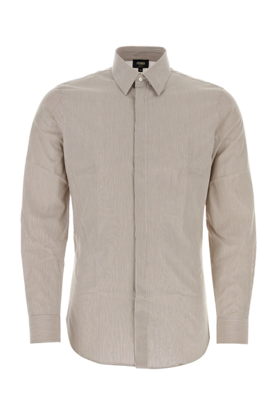 Fendi Pinstriped Shirt In Cream